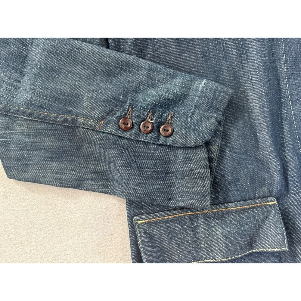 VTG Levi's Capital E Denim Unstructured Blazer Sport Coat Workwear Jacket L Y2K